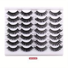 14 Pairs Natural Look False Eyelashes Daily Curling Thick Eye Lashes