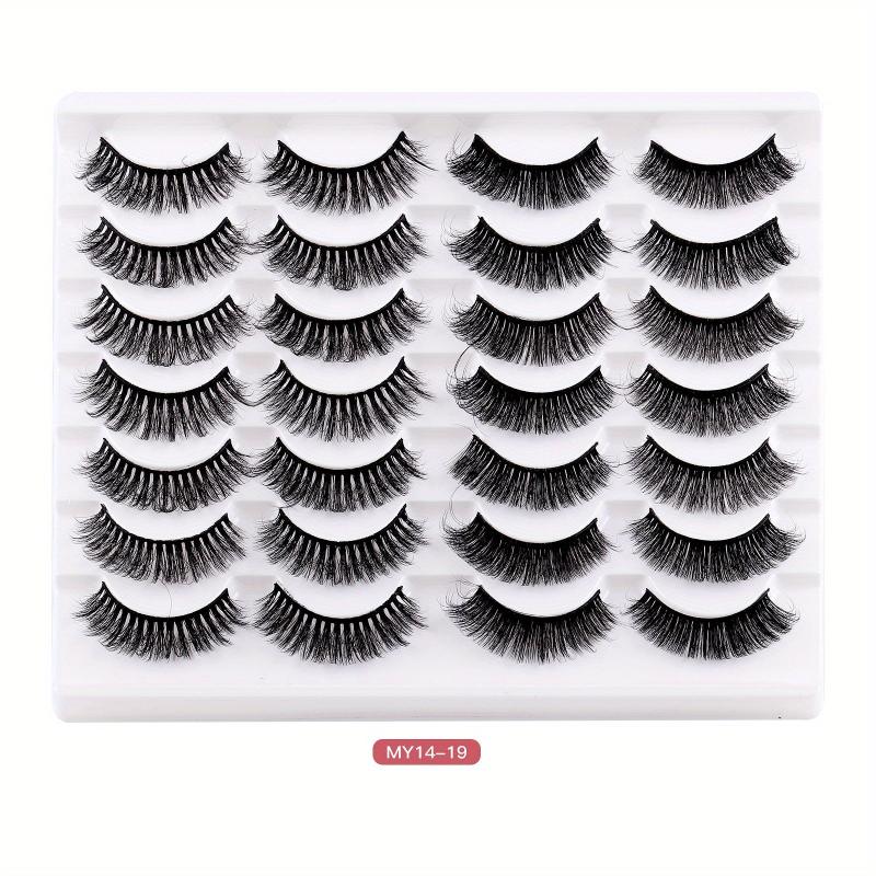 14 Pairs Natural Look False Eyelashes Daily Curling Thick Eye Lashes