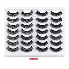 14 Pairs Natural Look False Eyelashes Daily Curling Thick Eye Lashes