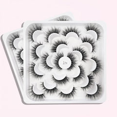 10 Pairs Curling Fluffy Messy False Eyelashes, Thick Soft Natural Lashes