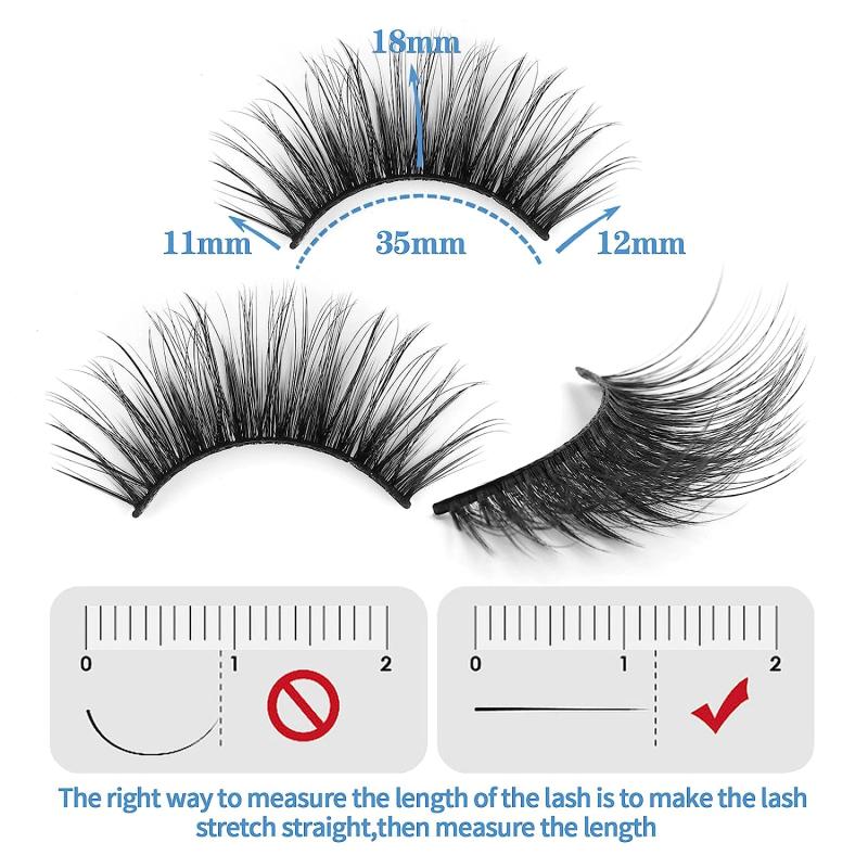 3 Boxes 20 Pairs Fluffy Natural Full Strip 3D Volume Faux Mink Lashes