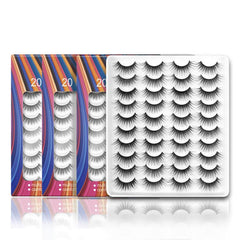 3 Boxes 20 Pairs Fluffy Natural Full Strip 3D Volume Faux Mink Lashes