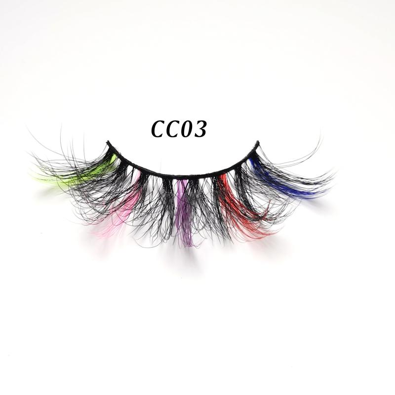 3D Rainbow False Eyelashes 20mm 25mm Fluffy Stage Makeup Lashes