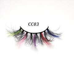 3D Rainbow False Eyelashes 20mm 25mm Fluffy Stage Makeup Lashes