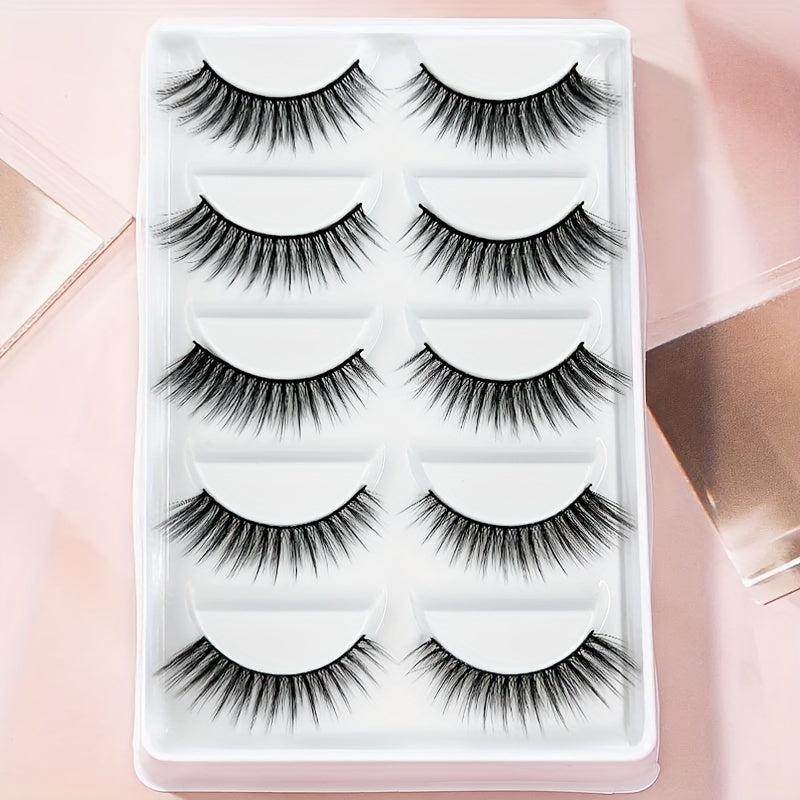 3D Curling Natural False Eyelashes 5 Pairs