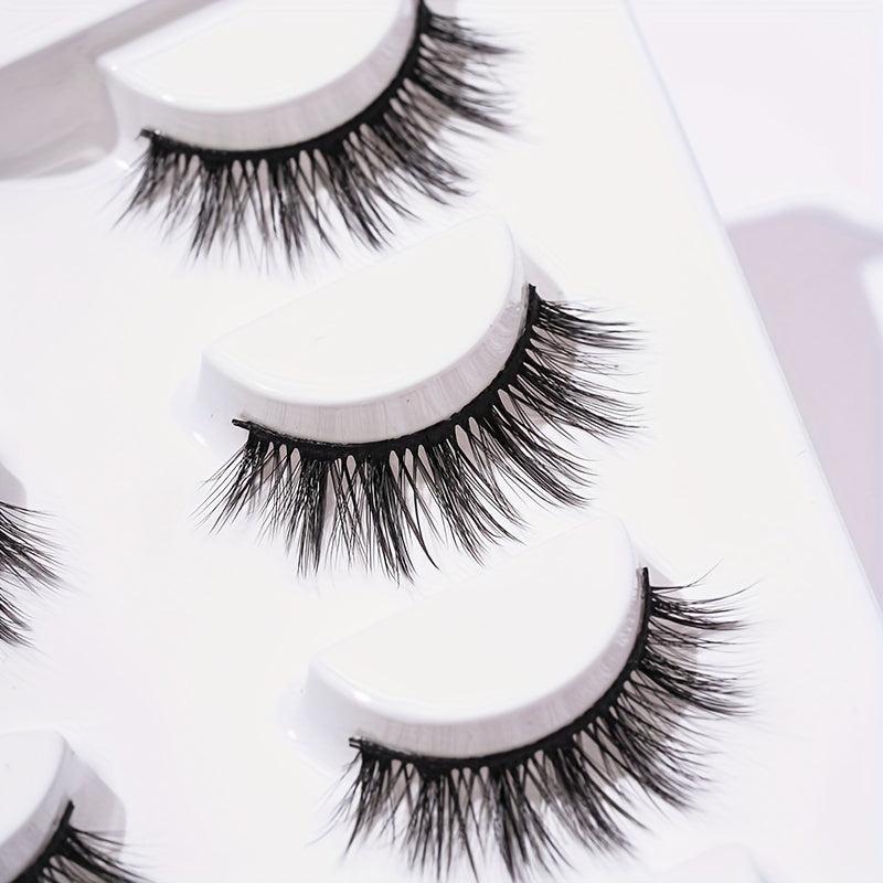 5 Pairs 14mm 3D Crisscross False Eyelashes Extension Cosplay Daily Makeup