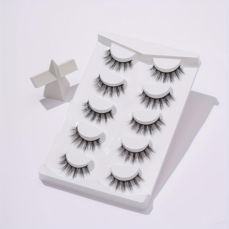 5 Pairs 14mm 3D Crisscross False Eyelashes Extension Cosplay Daily Makeup