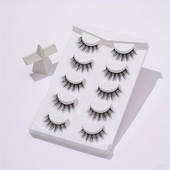 5 Pairs 14mm 3D Crisscross False Eyelashes Extension Cosplay Daily Makeup