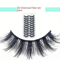 10 Pairs 3D False Eyelashes Thick & Curly Natural Look