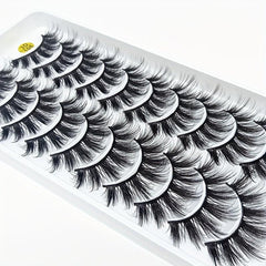 10 Pairs 3D False Eyelashes Thick & Curly Natural Look