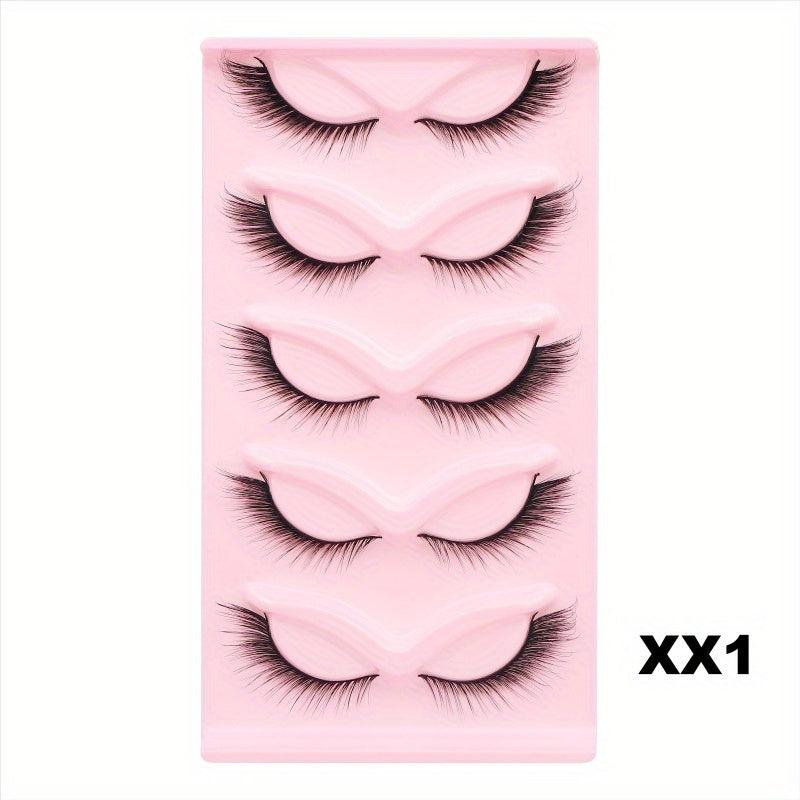 5/10 Pairs Cat Eye False Eyelashes Natural Curling Fluffy Fox Eye Long