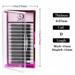 8 15mm Y Shape Eyelashes Individual Eyelashes D Curl 0.07mm