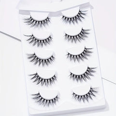 5 Pairs 14mm Winged End Elongated Eyelashes Anime Lashes