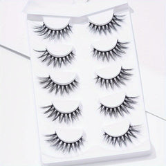 5 Pairs 14mm Winged End Elongated Eyelashes Anime Lashes