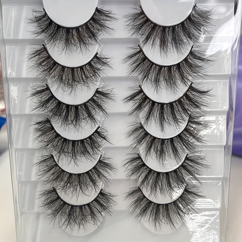 6 Pairs Natural Nude Crossed False Eyelashes Short Daily Wear Women