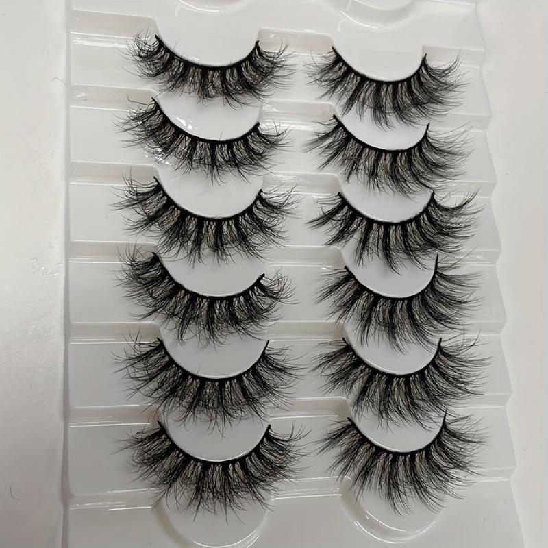 6 Pairs Natural Nude Crossed False Eyelashes Short Daily Wear Women