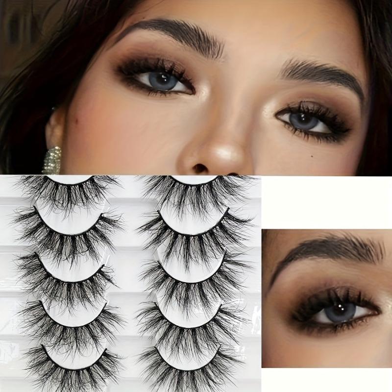 6 Pairs Natural Nude Crossed False Eyelashes Short Daily Wear Women