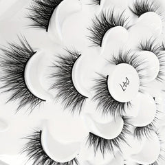 10 Pairs Thick Curling Crossed Lashes Doll Style Big Eye Makeup False Eyelashes