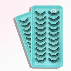 10 Pairs Thick Curling Crossed Lashes Doll Style Big Eye Makeup False Eyelashes