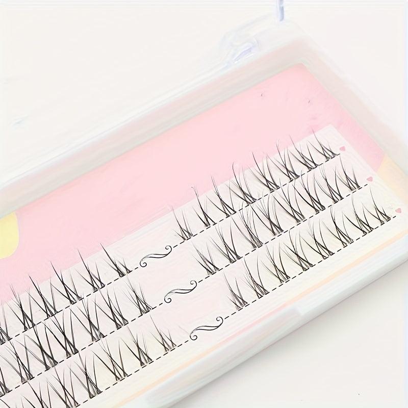 Cluster Segmented False Eyelashes Dense Cross Curling Realistic Self grafted