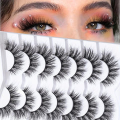 7 Pairs 5D Curly Cat Eye False Eyelashes 14mm