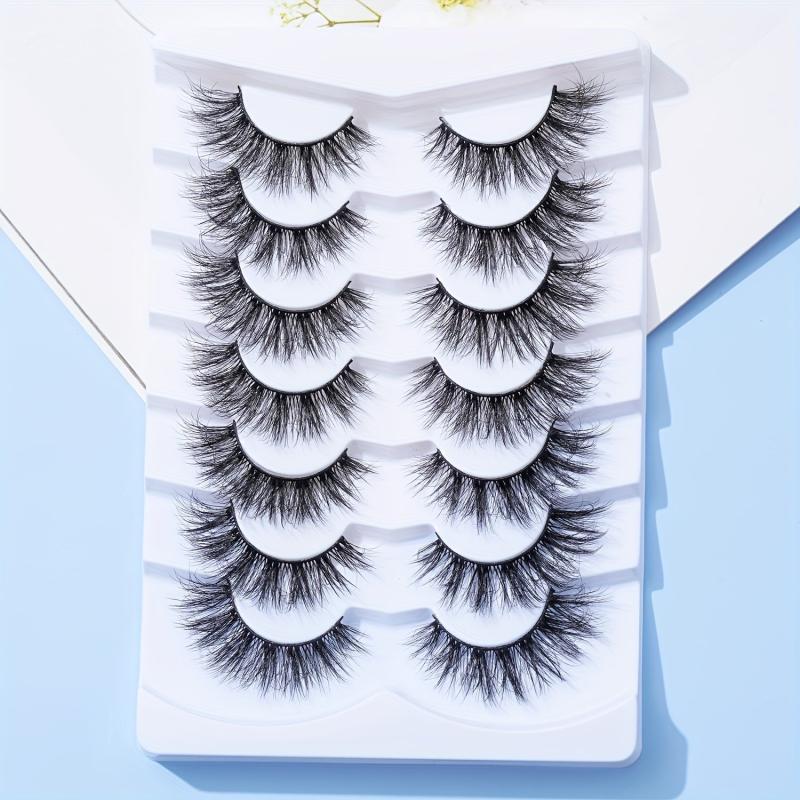 7 Pairs 5D Curly Cat Eye False Eyelashes 14mm