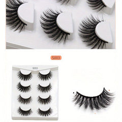 4 Pairs Messy Thick 3D Layered False Eyelashes