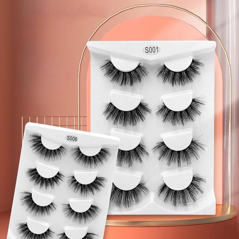 4 Pairs Messy Thick 3D Layered False Eyelashes