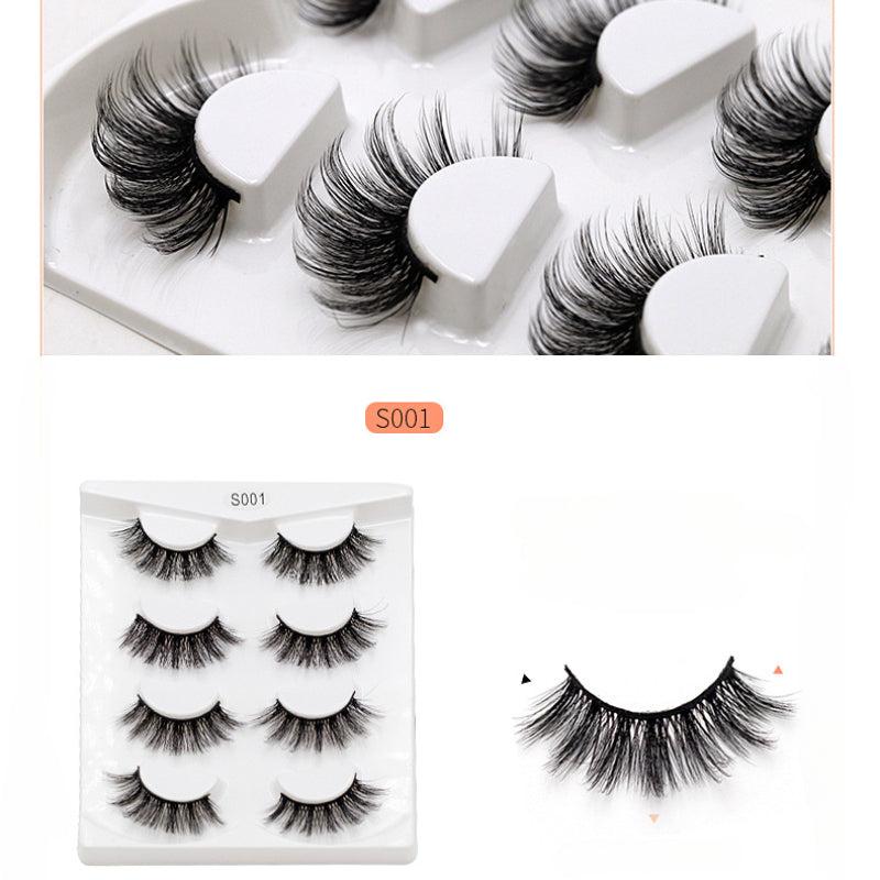 4 Pairs Messy Thick 3D Layered False Eyelashes
