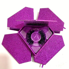 Glitter Diamond Shaped Eyelashes Storage Box - Lavender