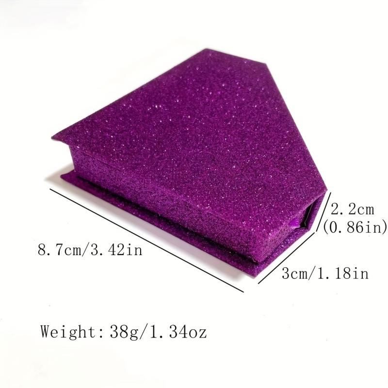 Glitter Diamond Shaped Eyelashes Storage Box - Lavender