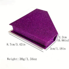 Glitter Diamond Shaped Eyelashes Storage Box - Lavender