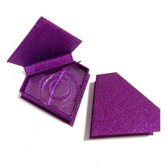 Glitter Diamond Shaped Eyelashes Storage Box - Lavender