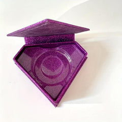 Glitter Diamond Shaped Eyelashes Storage Box - Lavender
