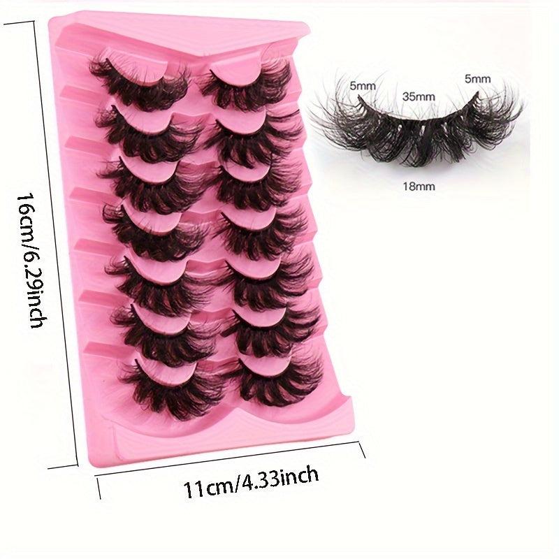 7 Pairs Faux Mink Thick Volume Eyelashes Dramatic Look