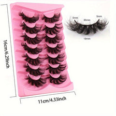 7 Pairs Faux Mink Thick Volume Eyelashes Dramatic Look