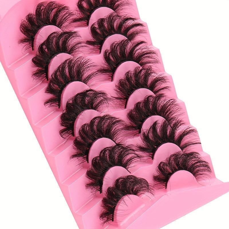 7 Pairs Faux Mink Thick Volume Eyelashes Dramatic Look