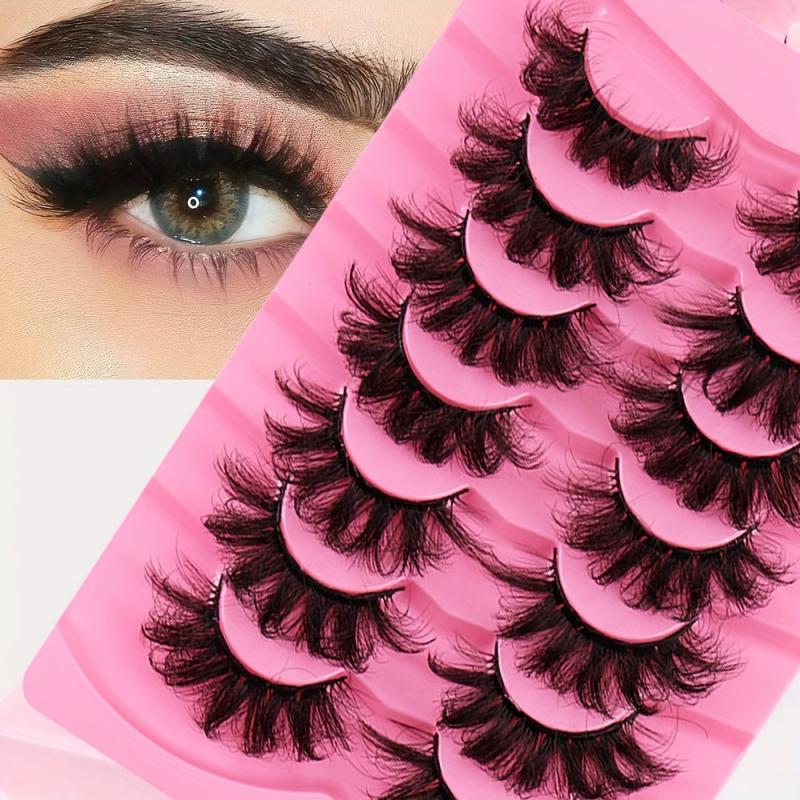 7 Pairs Faux Mink Thick Volume Eyelashes Dramatic Look