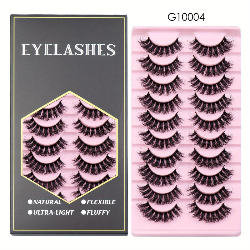 10 Pairs Thick Curling Messy Faux Mink False Eyelashes