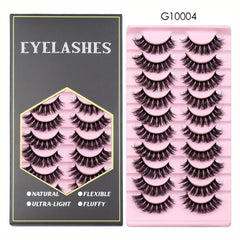10 Pairs Thick Curling Messy Faux Mink False Eyelashes