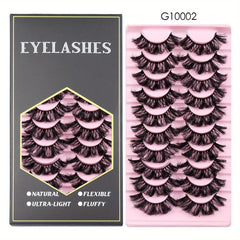 10 Pairs Thick Curling Messy Faux Mink False Eyelashes