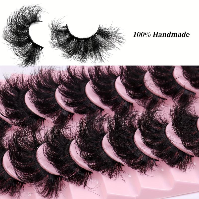 10 Pairs Thick Curling Messy Faux Mink False Eyelashes