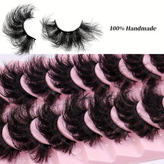10 Pairs Thick Curling Messy Faux Mink False Eyelashes