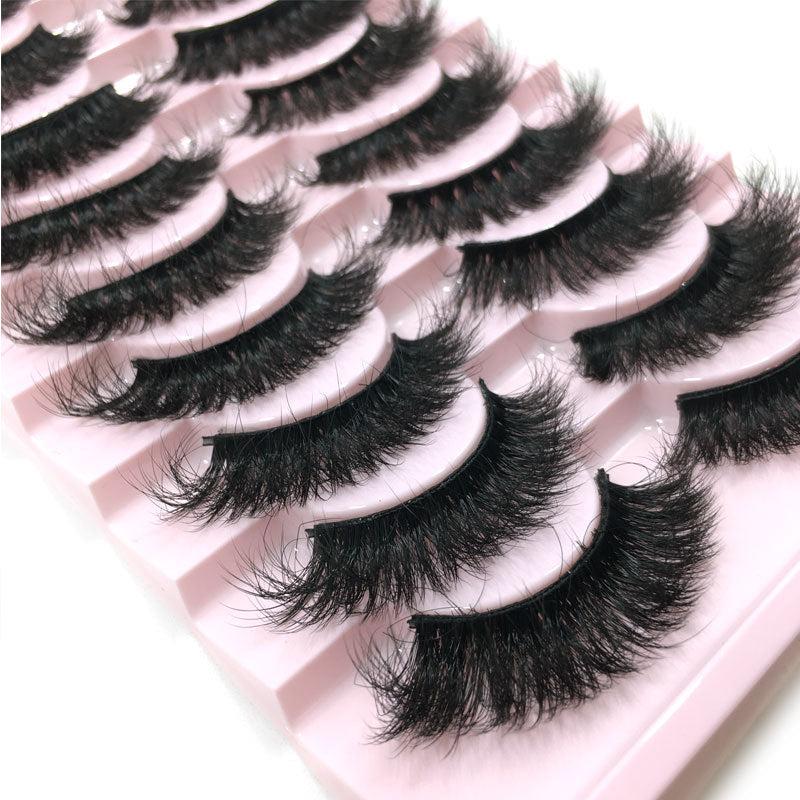 10 Pairs Crisscross False Eyelashes Natural 3D Faux Mink Lashes Reusable