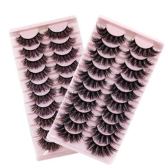 10 Pairs Crisscross False Eyelashes Natural 3D Faux Mink Lashes Reusable