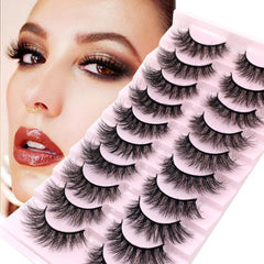 10 Pairs Crisscross False Eyelashes Natural 3D Faux Mink Lashes Reusable
