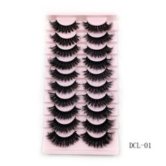 10 Pairs Crisscross False Eyelashes Natural 3D Faux Mink Lashes Reusable