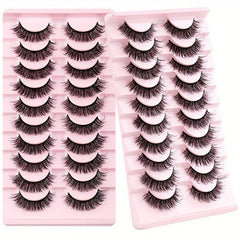 10 Pairs Fluffy False Eyelashes Dramatic Look Thick Curly Faux Mink Lashes