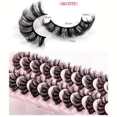 10 Pairs Fluffy False Eyelashes Dramatic Look Thick Curly Faux Mink Lashes