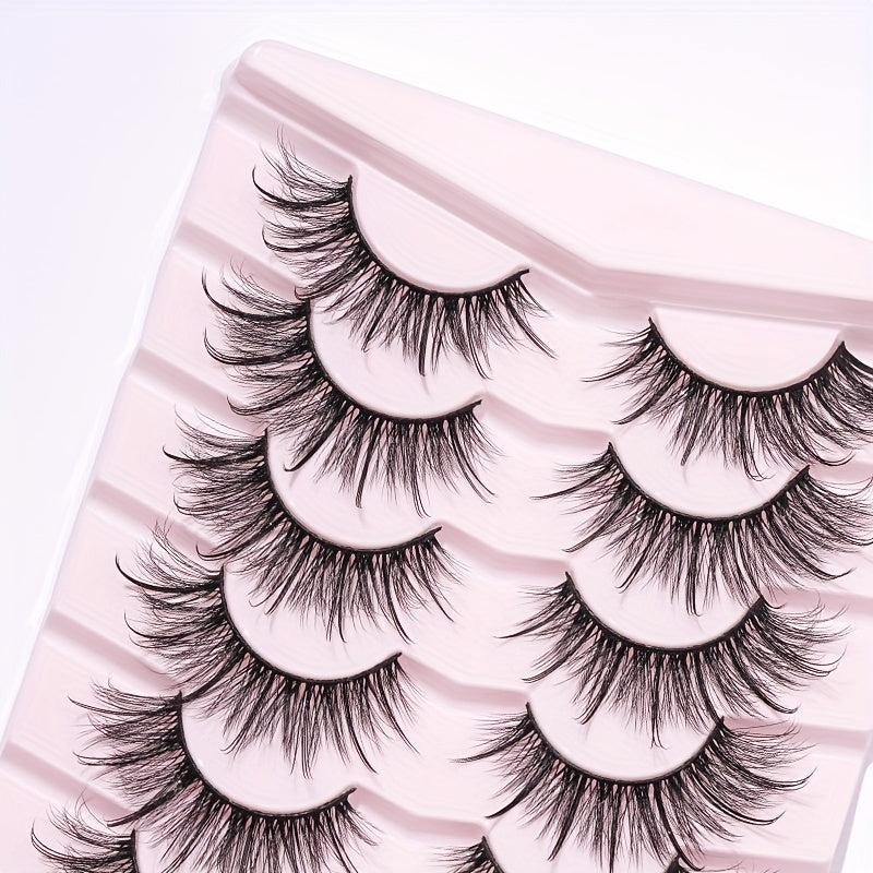 7 Pairs Fluffy Curly Crisscross Style False Eyelashes